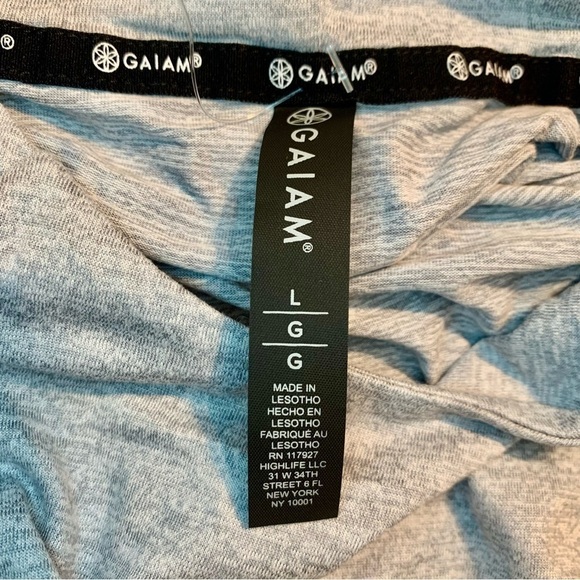 NWT Gaiam Hooded Top Large Grey Long Sleeved Hoodie Athletic Fitness Slim Fit - Picture 10 of 15